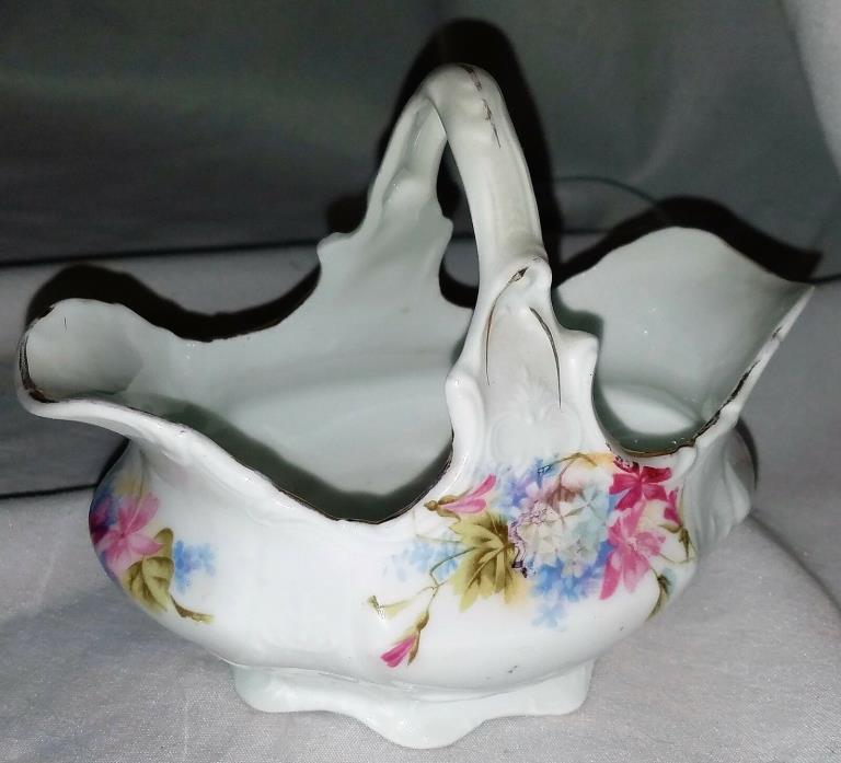 Antique Vintage Ceramic Basket 4.25