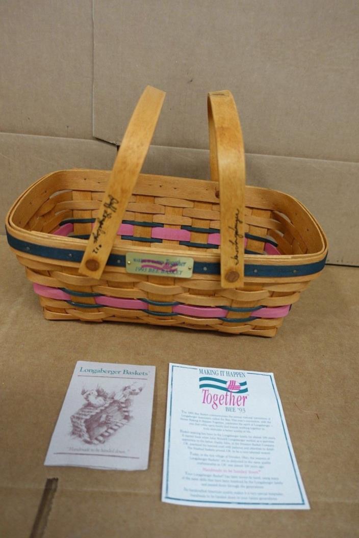 Longaberger 1993 Bee Basket - Signed by Family - Owned Since New - Perfect