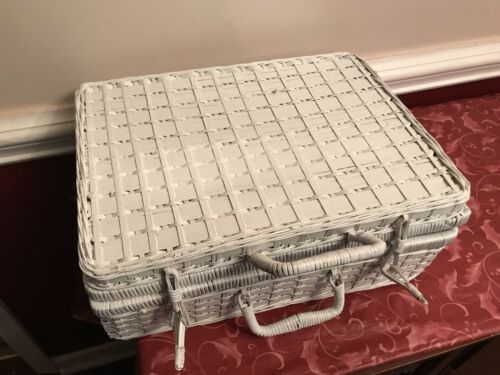 Vintage Picnic Basket, Picnic Basket Set For 3, Wicker Picnic Baskets,