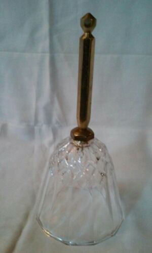 Bell Pressed Glass Brass Handle