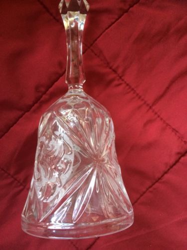Vintage Hand Bell Crystal Glass Wedding Bell