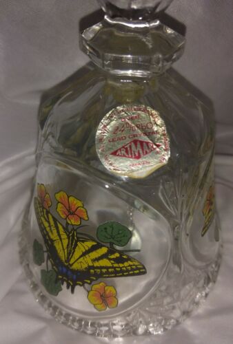 Vintage Artmark 24% Lead Crystal Bell Butterfly Butterflies Monarch Collection
