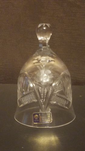 Vintage Etched Bleikristall Lead Crystal Bell Handcut Floral 4 1/2