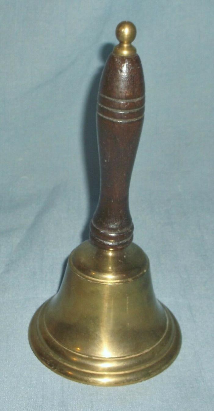 Brass School Dinner Bell with Wood Handle