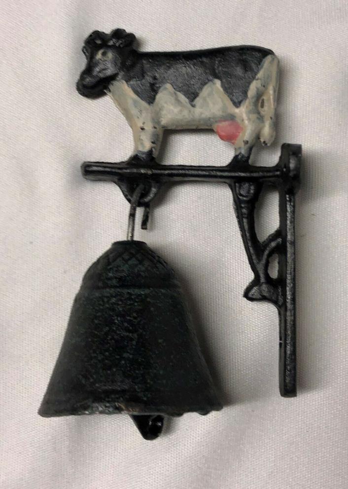 Vintage Cast Iron Wall Mount Cow Dinner Bell Home Decor