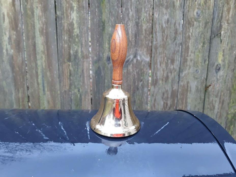 Brass Hand Bell with Wood Handle 6-1/4