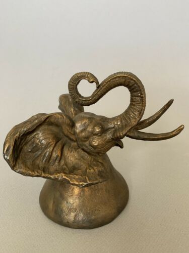 Carl Wagner Bronze Elephant Head Art Sculpture Bell Signed Numbered Dated Rare