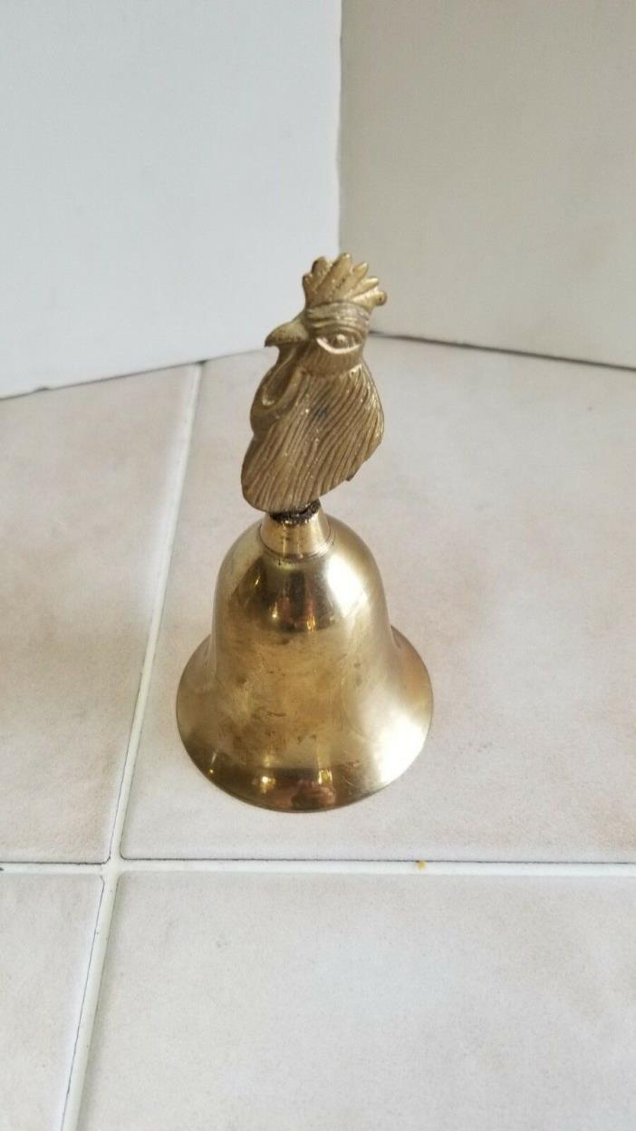 Vintage BRASS ROOSTER Head BELL 4 1/2