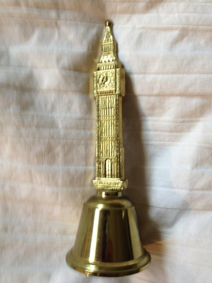 Vintage Solid Brass Big Ben Westminster London Souvenir Bell Clock Tower 5 3/4''