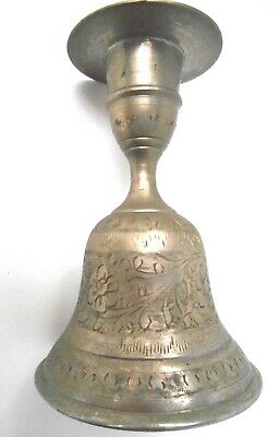 Vintage Brass Bell Candle Holder Made in Z.Y. India 4