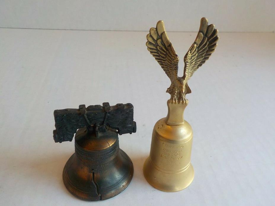 Small Bronzed Liberty Bell plus American Eagle Isaiah 40:31 Bell