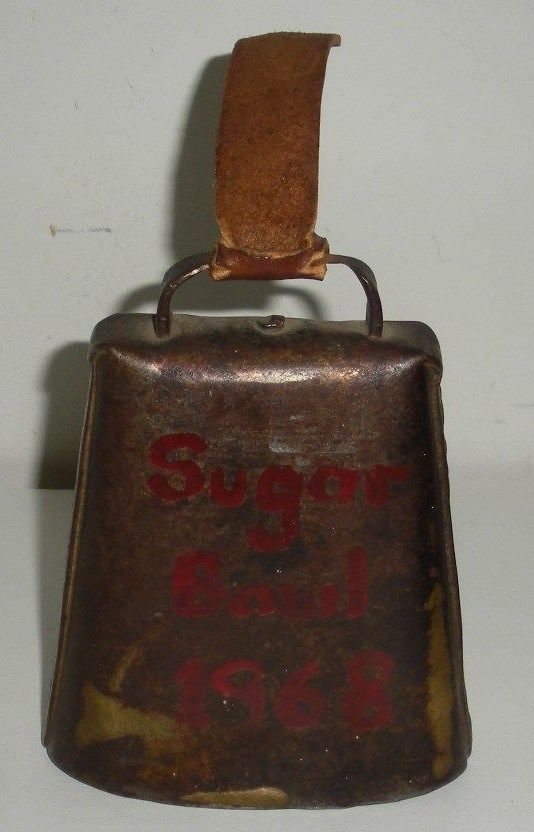 Antique Cow Bell (As Found,Painted 1968 Sugar Bowl,Bolt For Claper,4-1/2 In Tall