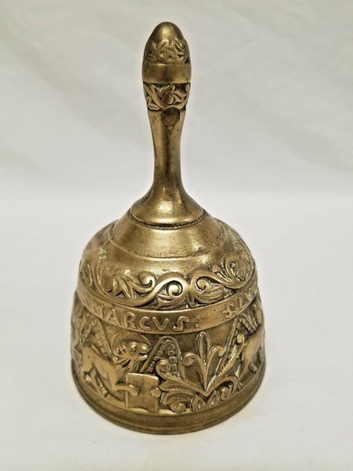 Antique Bell Animal Brass Marcvs Lvcas Johannes Mathevs Heavy Sanctuary 470