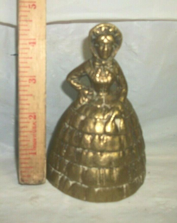 Vintage Brass Lady Bell /  Figurine Brass / Lady Bell Heavy 1.2 Lbs.