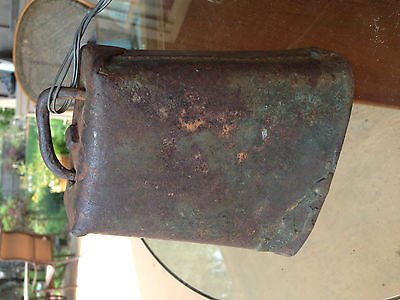 Vintage LARGE hand forged iron cow bell with handmade clapper