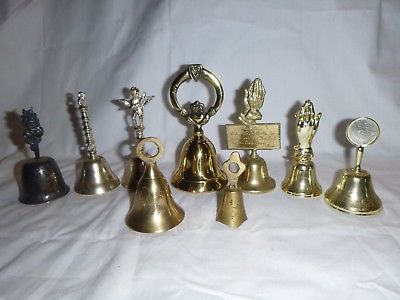 USED Vintage Misc Brass Metal Bells Lot 18
