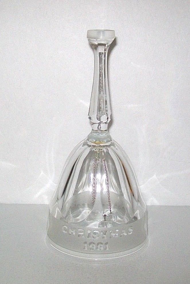 Clear Glass Hand Held Christmas Bell - 1981