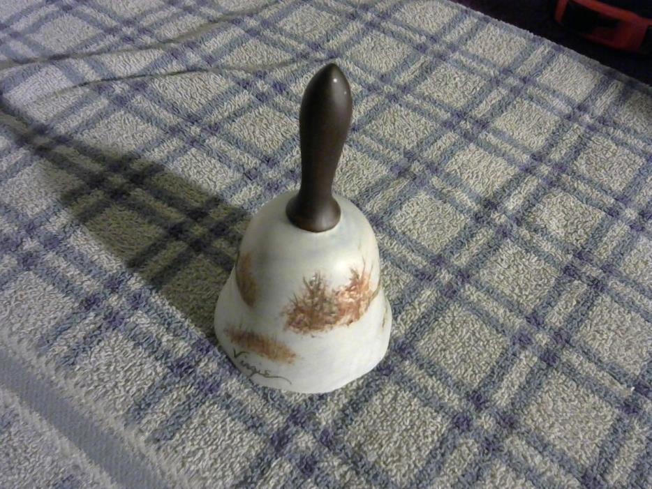 ceramic porcelain bell with winter farm scene