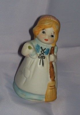 Vintage Country Maid Jasco, Bisque Porcelain  Bell - 1979
