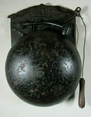 Antique Cast Iron Wall Brand Wall Mount Boxing Ring Bell 1920's