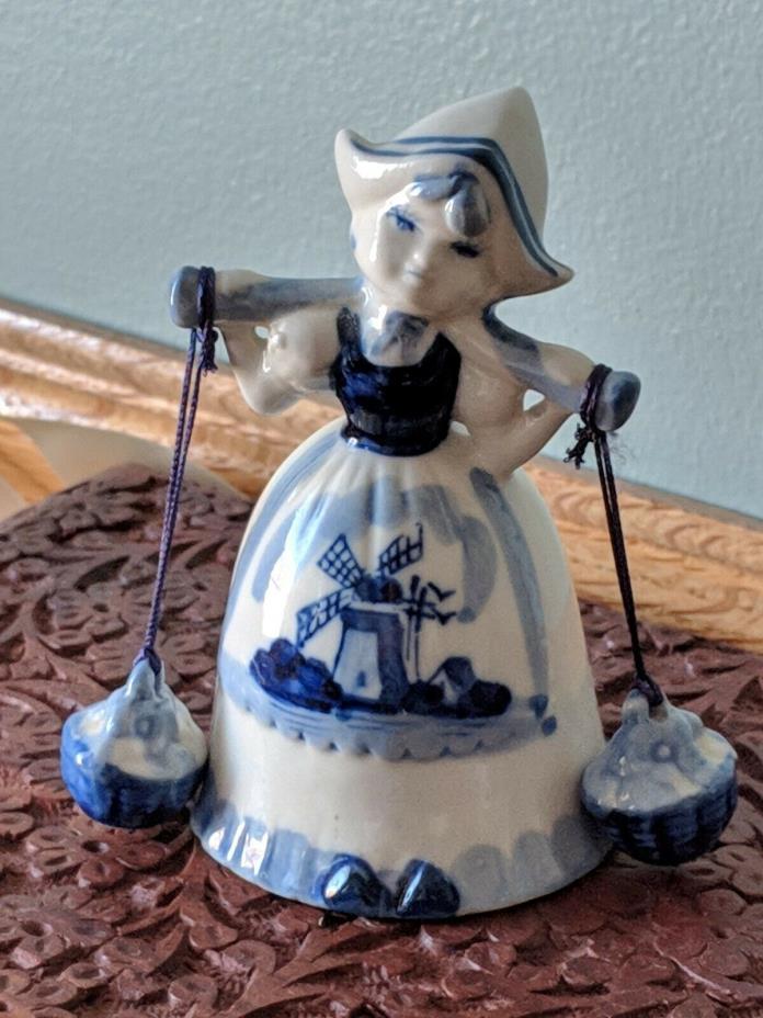 Vintage porcelain Dutch girl bell 3 1/2