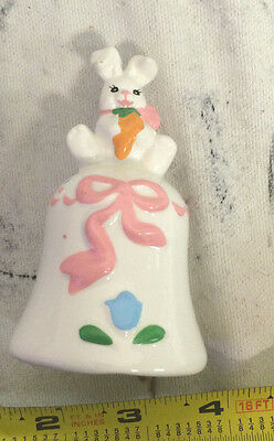 Vintage Russ Berrie Bell Bunny Taiwan ROC  FREE SHIP