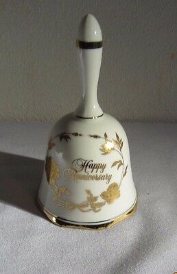 COLLECTIBLE VINTAGE NORCREST FINE PORCELAIN ANNIVERSARY BELL MADE IN JAPAN