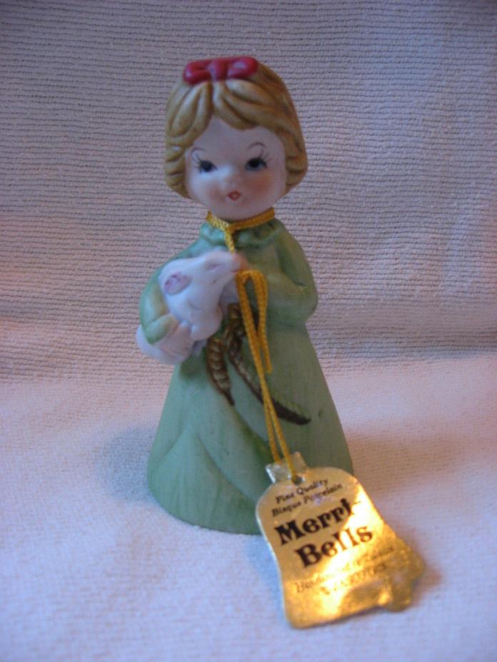 GREAT VINTAGE LITTLE GIRL WITH BUNNY MERRI BELL   4 1/2