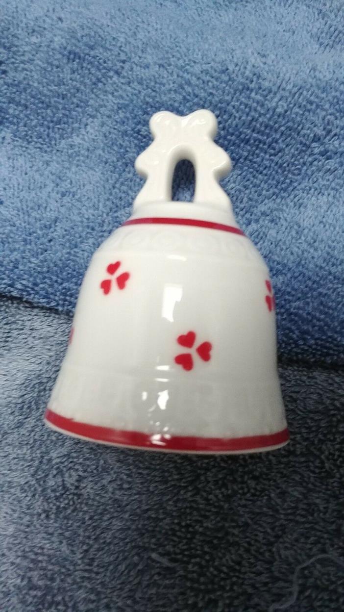 Rare Reutter Germany Porcelain Heart Bell