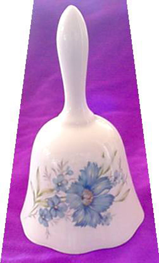 Porcelain Bell with Blue Flowers, Inarco Japan