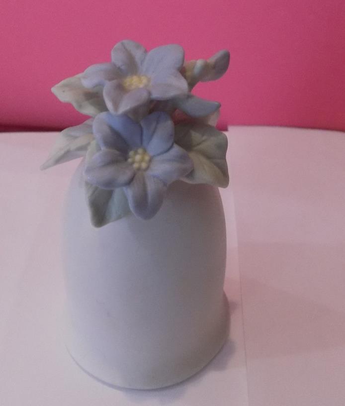 Vintage Crowning Touch Bell With Purple  Flowers on top