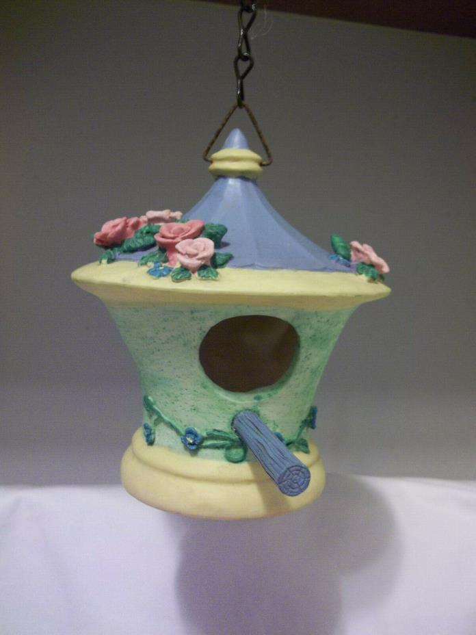 Happy Easter Decorative Bird House  Handpainted Polyresin Preowned but not used