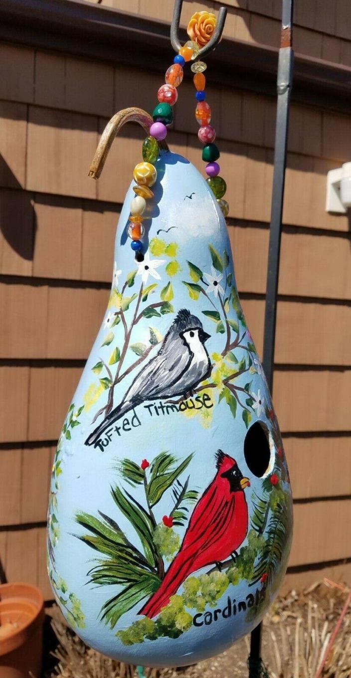 Hand Painted Gourd Birdhous Seasonal Bird House -12