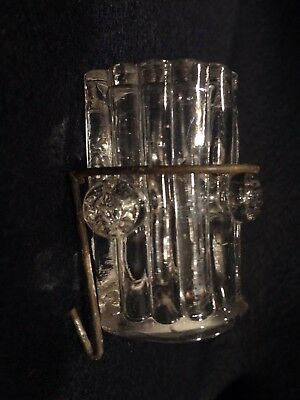 Vintage VICTORIAN GLASS BIRD CAGE FEEDER WATERER SEED WATER CUP