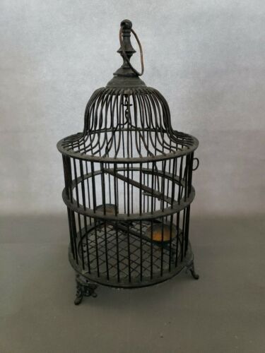 Antique Vintage Metal Bird Cage 16