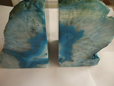 Blue Agate Brazilian Bookends Geode