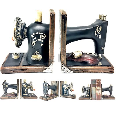 Bellaa 21383 Sewing Machine Bookends Beautiful Vintage Style Room Decor
