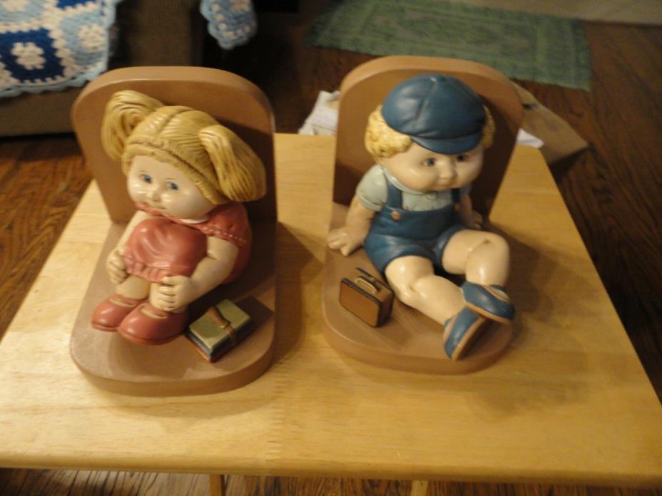 Cabbage Patch Kids Boy Girl Bookends 1985  Free Shipping