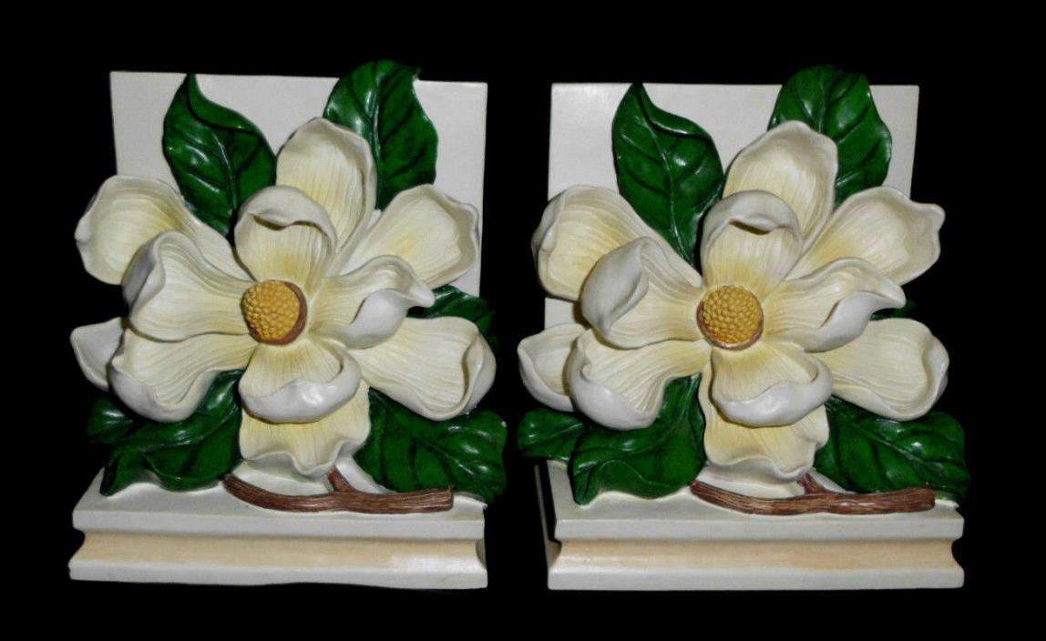 Magnolia Bookends Vintage 1995 CBK Ltd. Multicolor Resin 4.75