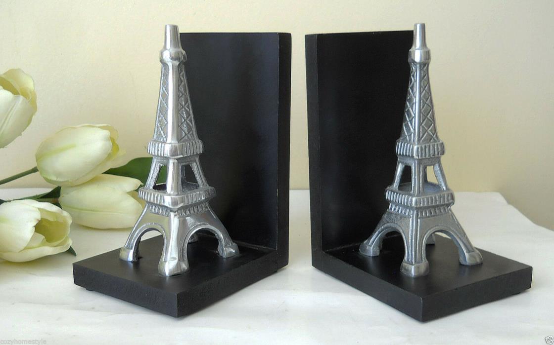 ROYAL PARIS EIFFEL TOWER WOOD AND METAL BOOKENDS 2PC SET GIFT
