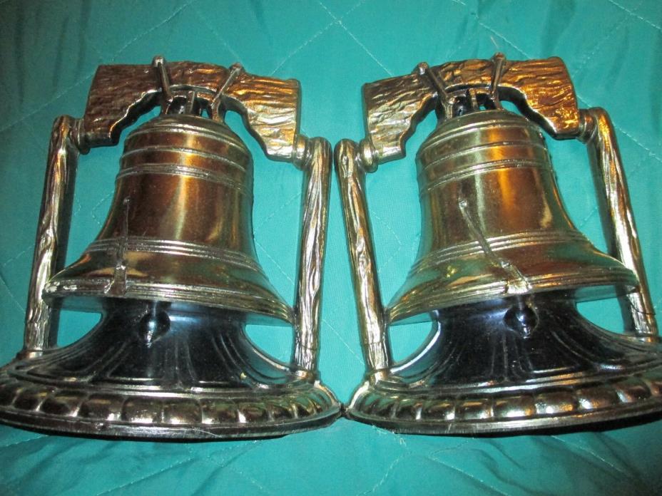 1974 SCC VINTAGE LIBERTY BELL BRASS BOOK ENDS