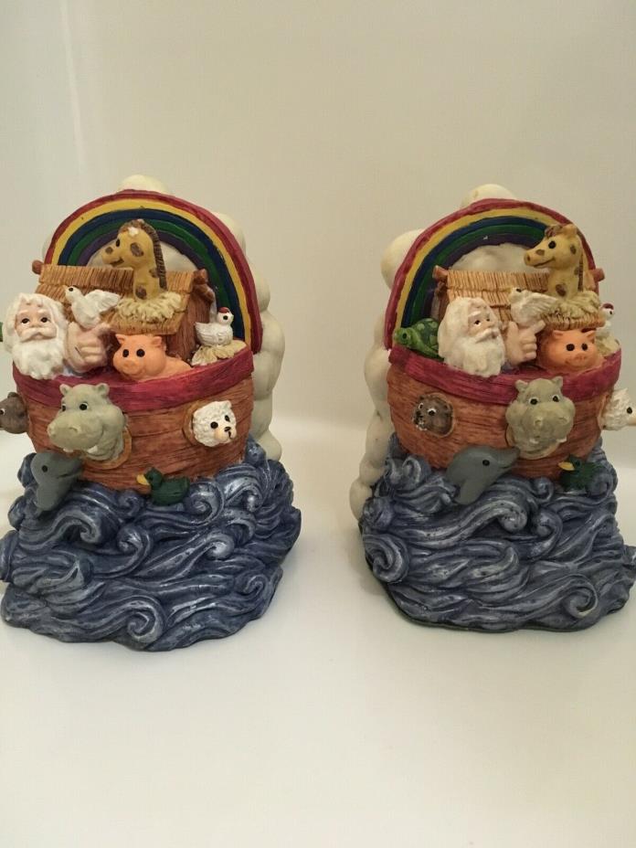 Noah's Ark Religious BOOKENDS Very Detailed and Heavy 6 1/4' tall