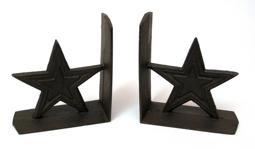 Cast Iron Stars Bookends 5.5