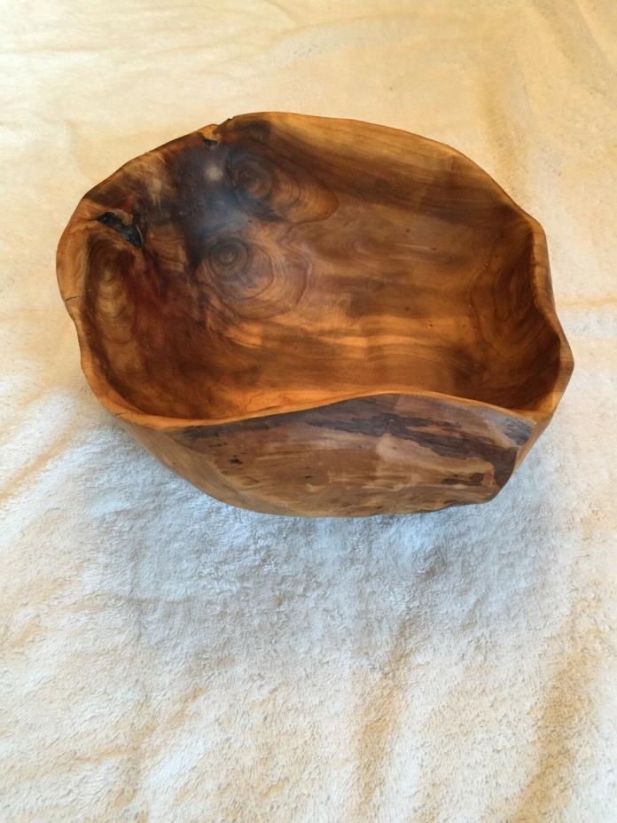Handmade Natural Root Wooden Medium Flat Cut Bowl 11