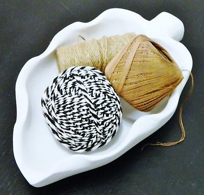Wood Bowl/Leaf Shaped/White/Home Office Organizer/Display Dish/Cottage/BoHo Chic
