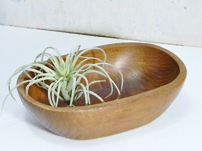 Vtg/Bowl/Solid Wood/Oval Shaped/Home Office/Organizer/Display Dish/BoHo Chic