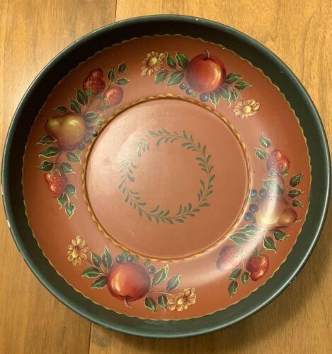 Hand Painted Bowl 12” Diameter 2-1/2” Deep With A Variety Of Beautiful Fruit