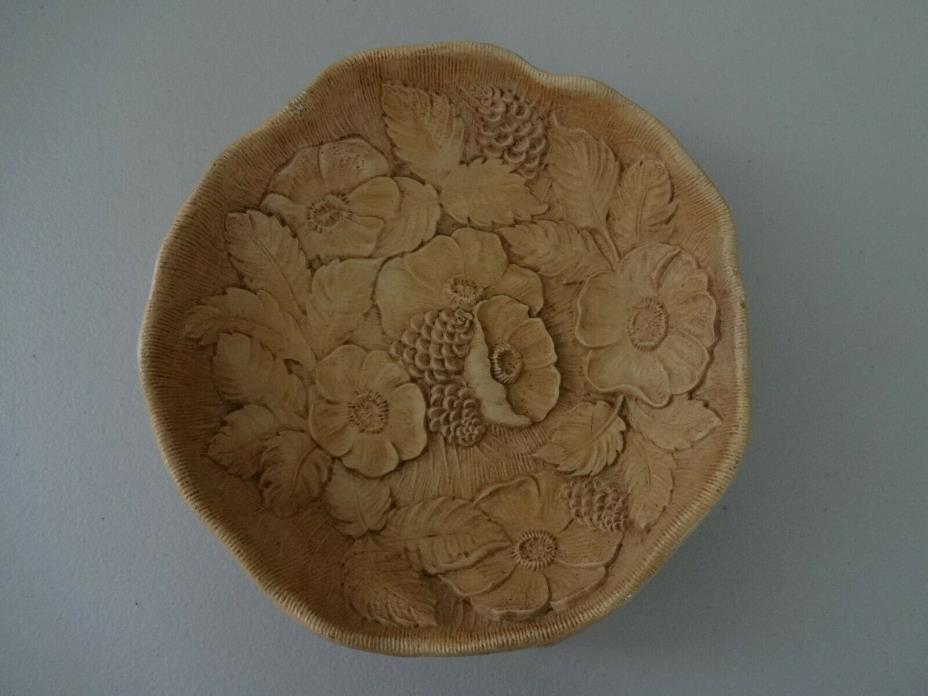 MPI Hand Carved Floral Round Bowl 8
