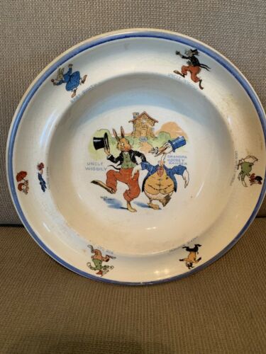 Uncle Wiggily Cereal Bowl Sebring Pottery 1920’s Signed by Lang Campbell