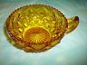VINTAGE - AMBER GLASS - CANDY BOWL  / DISH WITH 1 HANDLE